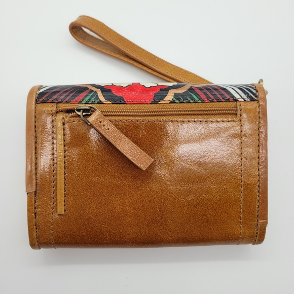 SHARIF | Artistic Expressions leather hand painted maple leaf floral wallet - Picture 2 of 11